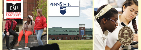 East Stroudsburg University, Penn State and Bethlehem Catholic